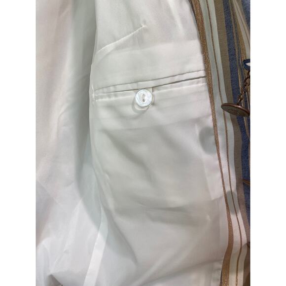 Doncaster Collection Nautical Metallic Stripe Blazer Women's Size 14 Pockets - Picture 10 of 11